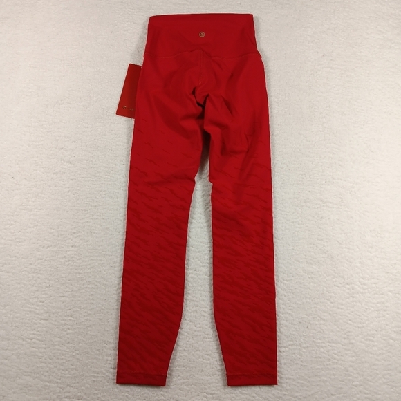 Lululemon Leggings Womens 2 Red Lunar New Year Wunder Under 25” Tiger Stripe NWT - Picture 6 of 12
